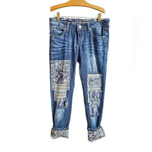 Grace In LA Skinny Jeans Patchwork Womens Size 26